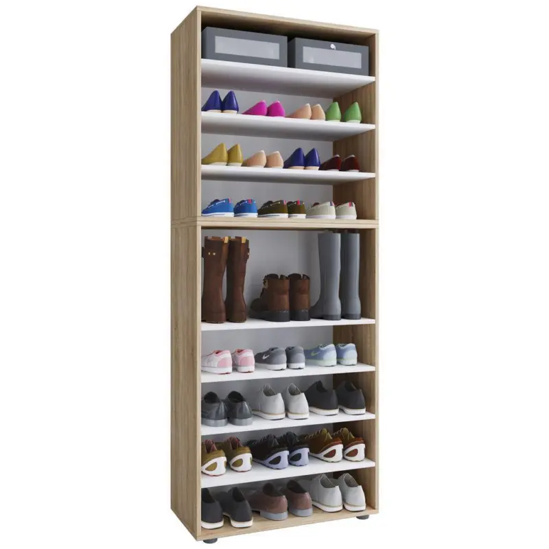 Schuhregal Lona XXL 9 Ablagen Eiche Dekor H: 183 cm