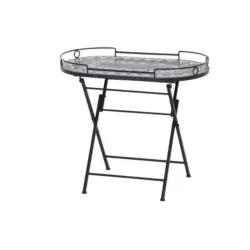 Gartentisch klappbar Metall/Keramik L 67,5 cm