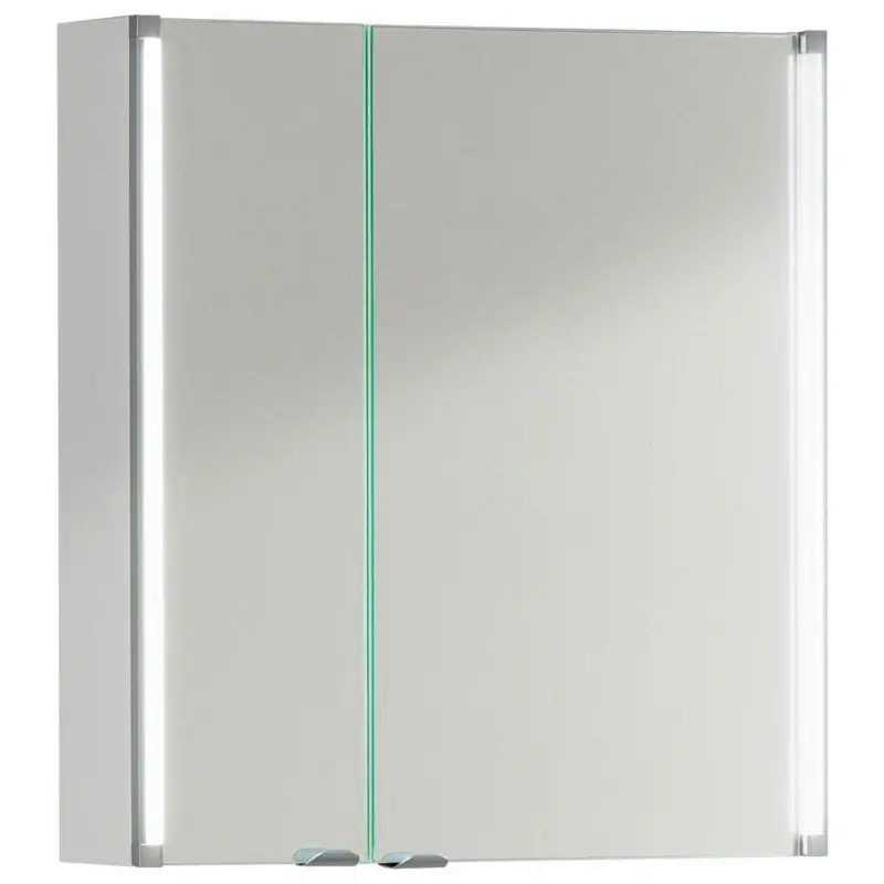 Spiegelschrank LED-Line 2-T&uuml;rig BHT: 61x67x16,5cm Wei&szlig;