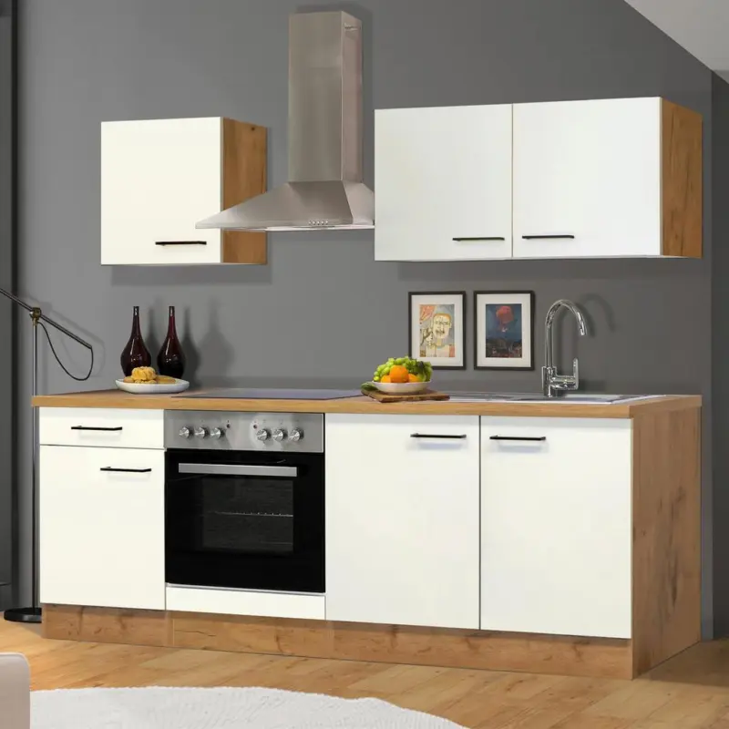 Einbauk&uuml;che K&uuml;chenblock M&ouml;belix Avila Eichefarben/Magnolie B: 210 cm
