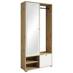 Garderobe Dino Wei&szlig; Eiche Artisan Dekor B: 90 cm