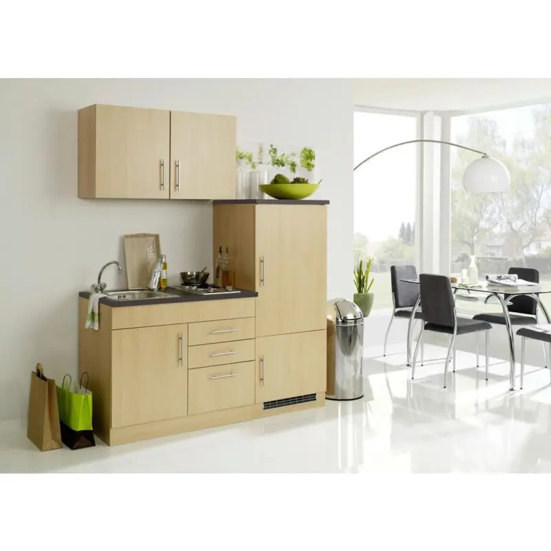 Einbauk&uuml;che K&uuml;chenblock M&ouml;belix Toronto Buchefarben/Graphit B: 160 cm