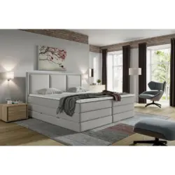 BOXSPRINGBETT Swing Hellgrau H3xH4 200x220cm