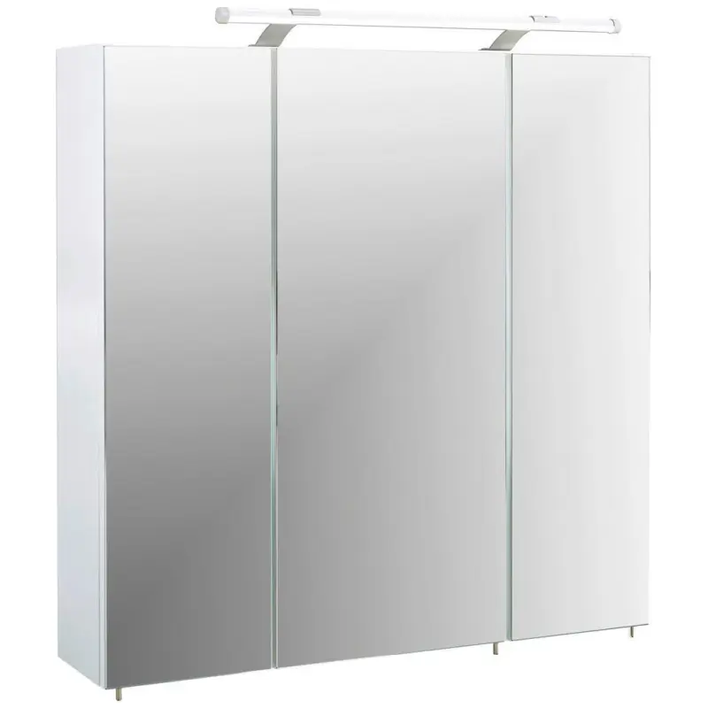 Spiegelschrank Dorina 700 mit LED 3 T&uuml;ren, Wei&szlig;
