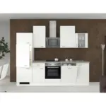 M&ouml;belix K&uuml;chenzeile Wito m. Ger&auml;ten 280 cm Wei&szlig;/Grau modern