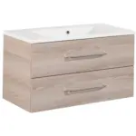 M&ouml;belix Waschbecken mit Unterschrank Clever B: 90 cm Eschefarben