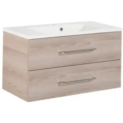 Waschbecken mit Unterschrank Clever B: 90 cm Eschefarben