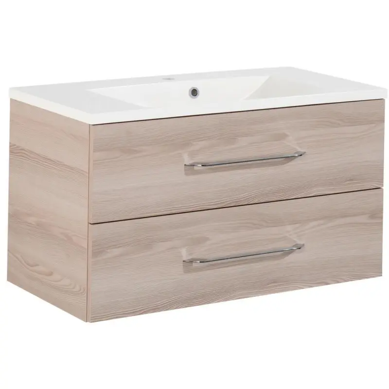 Waschbecken mit Unterschrank Clever B: 90 cm Eschefarben