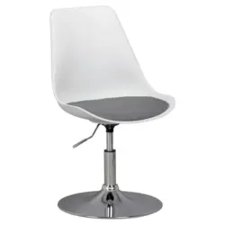 Drehstuhl Korsika Wei&szlig;/Grau h&ouml;henverstellbar mit Standfu&szlig;