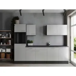 K&Uuml;CHENLEERBLOCK Oliver Grau, Wei&szlig; B: 280 cm