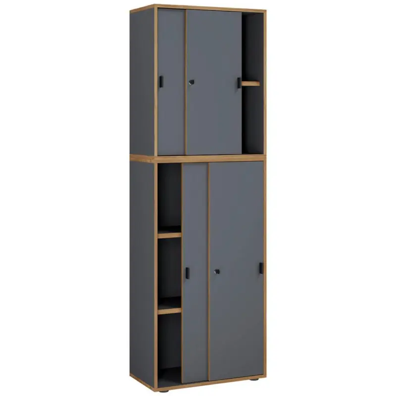 Aktenschrank Salia Anthrazit, Honigeiche B: 60 cm