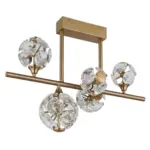 M&ouml;belix LED-Deckenleuchte Virina Klar Goldfarben L: 61 cm