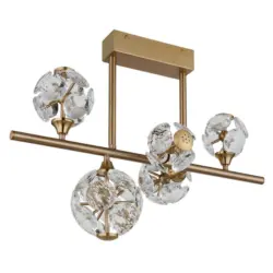 LED-Deckenleuchte Virina Klar Goldfarben L: 61 cm