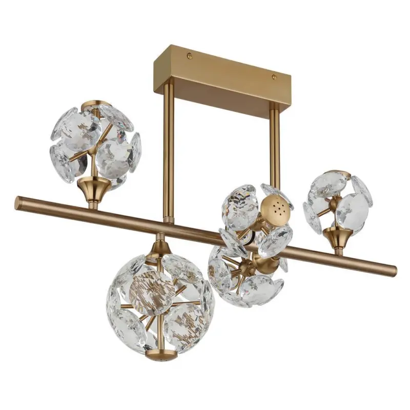 LED-Deckenleuchte Virina Klar Goldfarben L: 61 cm