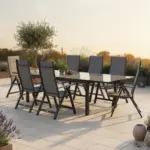 M&ouml;belix Gartenm&ouml;bel Set 9--Teilig Florenz aus Metall/Textil