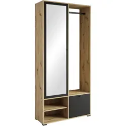 Garderobe Dino Eiche Artisan/Schwarz B: 90 cm