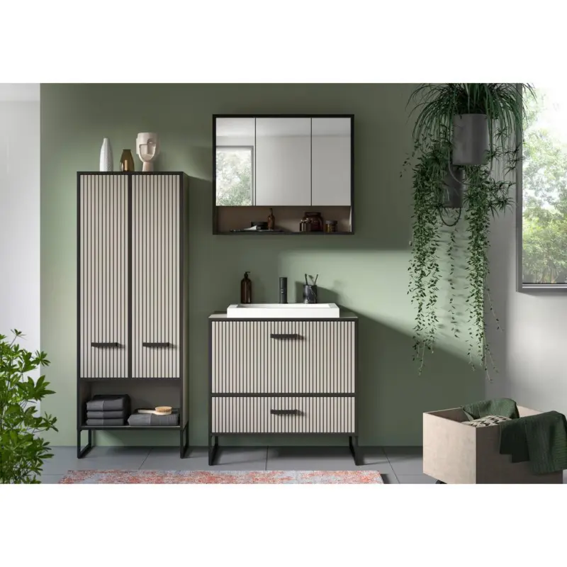 BADEZIMMER Bagno Schwarz/Kaschmir B:142cm