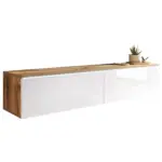 M&ouml;belix TV-Lowboard Eiche Wotan B: 140 cm Wei&szlig;/Eichefarben