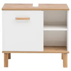 Waschbeckenunterschrank Padua B: 65,2 cm Eiche/Wei&szlig;
