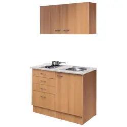 Minik&uuml;che Nano Buchefarben/Beige B: 100 cm