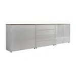 M&ouml;belix SIDEBOARD Mailand5 B:237cm Wei&szlig;/Eiche