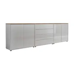 SIDEBOARD Mailand5 B:237cm Wei&szlig;/Eiche