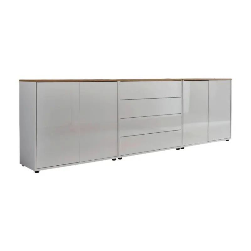 SIDEBOARD Mailand5 B:237cm Wei&szlig;/Eiche