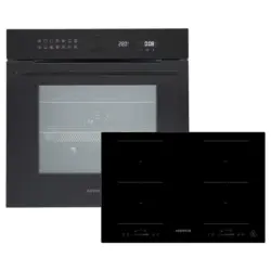 Backofenset Schwarz B: 59,5 cm