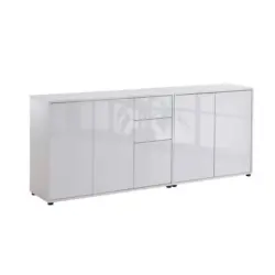 SIDEBOARD Mailand Wei&szlig;/Wei&szlig; HG B:184,5cm