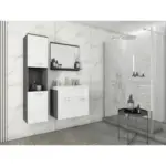 M&ouml;belix Badm&ouml;bel-Set 5--Teilig. Montreal 100cm Anthrazit/Wei&szlig; Hochglanz
