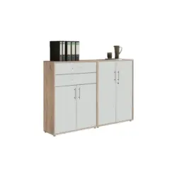 Office Edition B: 168,8 cm Eichefarben/Wei&szlig;