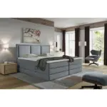 M&ouml;belix BOXSPRINGBETT Swing D. Grau H3xH4 200x200 cm