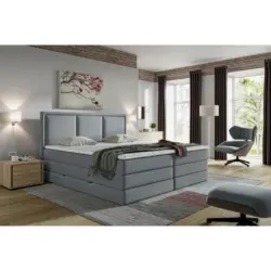 BOXSPRINGBETT Swing D. Grau H3xH4 200x200 cm