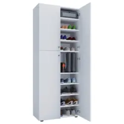 Schuhschrank Lona XXL 9 F&auml;cher Wei&szlig; Dekor B: 70 cm