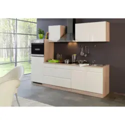 K&uuml;chenzeile Cardiff ohne Ger&auml;te 270 cm Creme