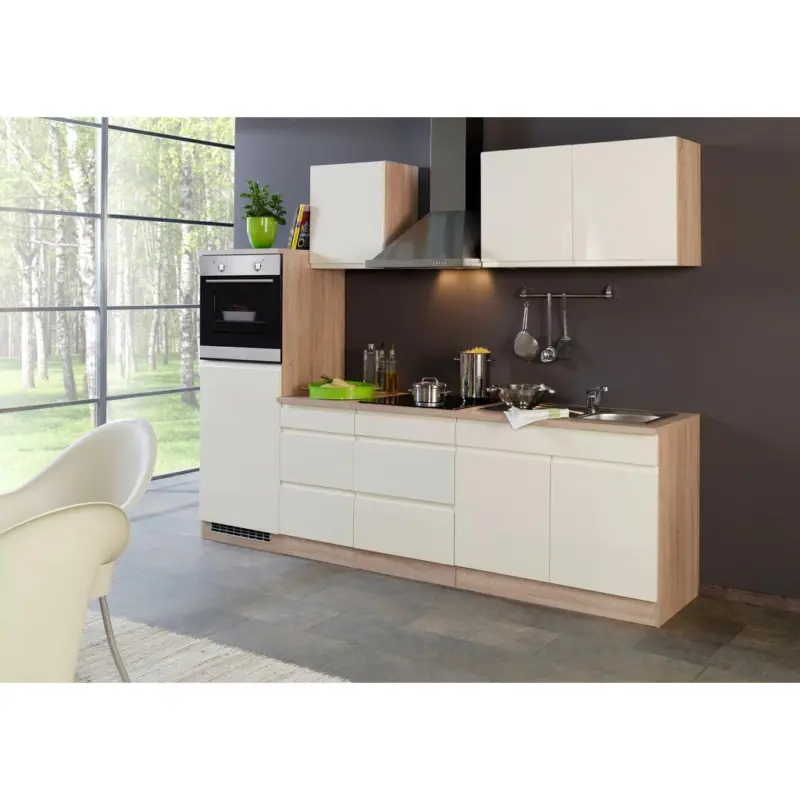K&uuml;chenzeile Cardiff ohne Ger&auml;te 270 cm Creme
