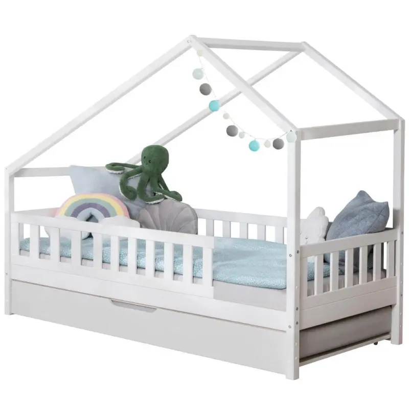 Hausbett Lou Bettkasten Wei&szlig; B: 90 cm