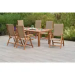 M&ouml;belix Gartenm&ouml;bel Set 7--Teilig Capri aus Akazienholz/Kunststoff