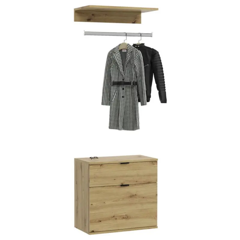 Garderobe Projekt X 2-teilig Eiche Artisan B: 60 cm