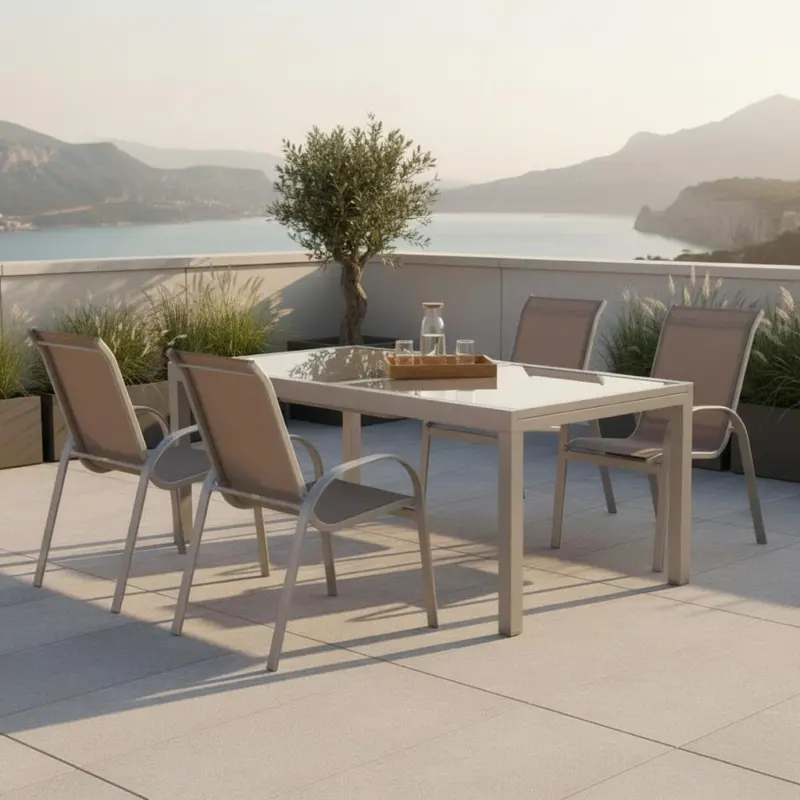 Gartenm&ouml;bel Set 5--Teilig. Amalfi aus Metall/Textil