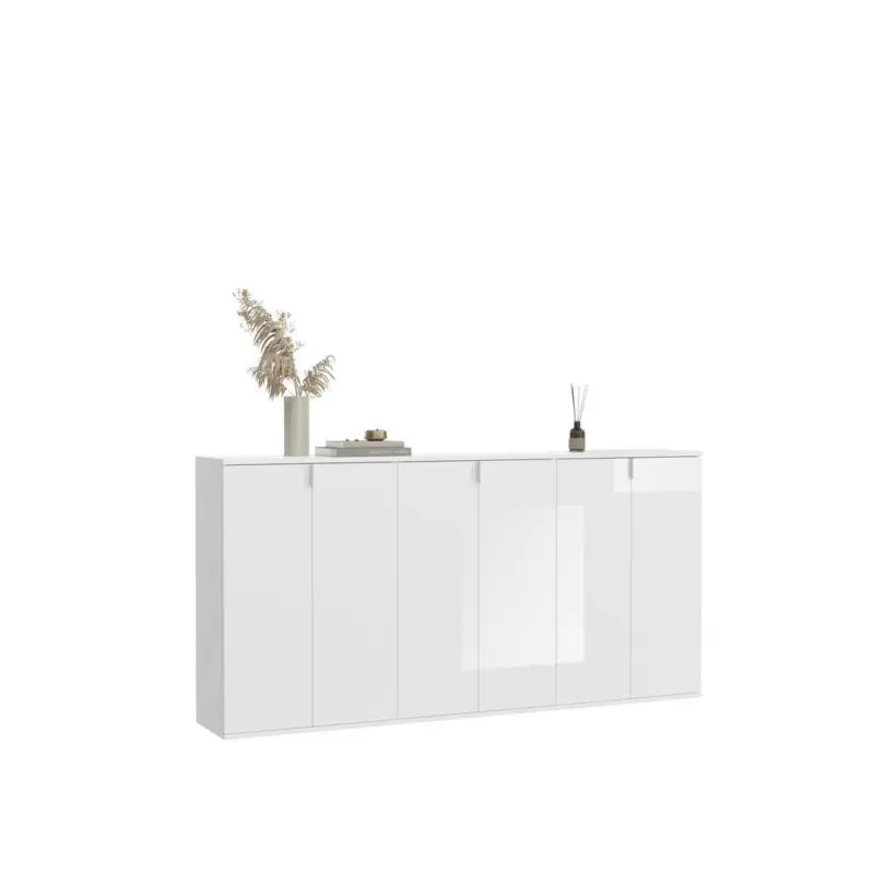 SIDEBOARD Wei&szlig; Hochglanz, B: 183 cm