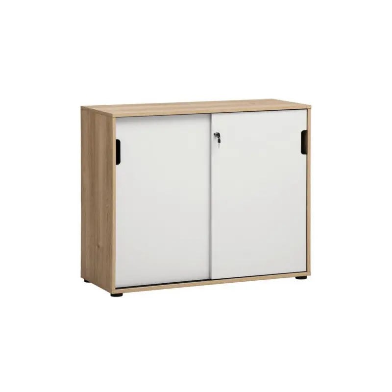 Aktenschrank Emmik Wei&szlig;/Eiche Dekor B: 100,1cm