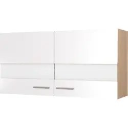 K&Uuml;CHENOBERSCHRANK Merle Wei&szlig;/Eiche Dekor B:110cm