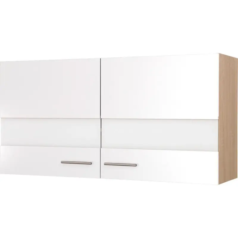 K&Uuml;CHENOBERSCHRANK Merle Wei&szlig;/Eiche Dekor B:110cm