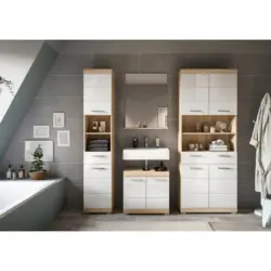 Badezimmer Lambada Eiche Dekor/Wei&szlig; B: 171 cm