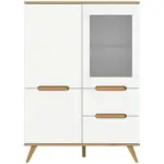 M&ouml;belix Highboard Stockholm Eichefarben/Wei&szlig; B: 100 cm
