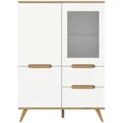 Highboard Stockholm Eichefarben/Wei&szlig; B: 100 cm
