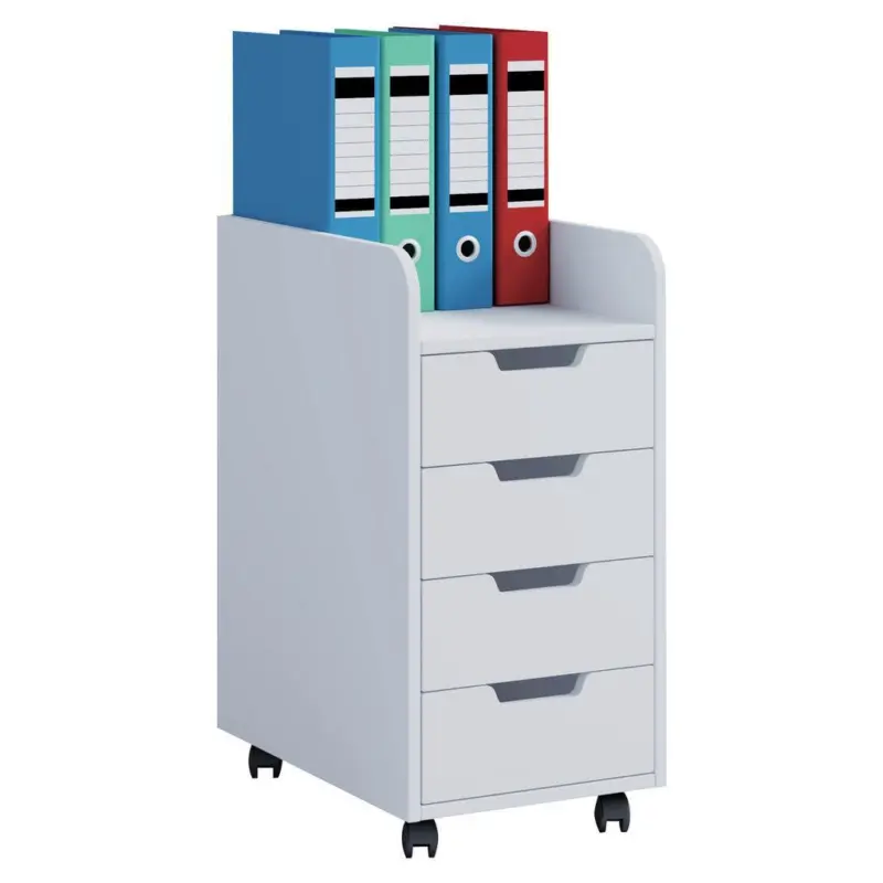Rollcontainer Wei&szlig; Dekor Konal Mini 33x65x40 cm
