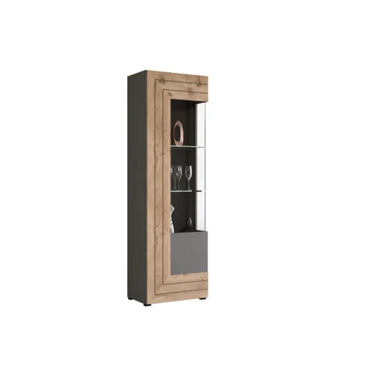 Vitrine Freno B: 60 cm Grau Nb Nox Oak Dekor