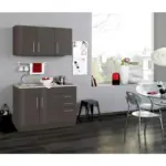 M&ouml;belix Minik&uuml;che Toronto Grau/Eiche Dekor B: 120 cm